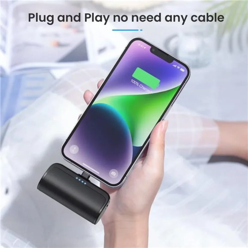 Mini Portable Charger Power Bank for iPhone,5200mAh Fast Charging iPhone